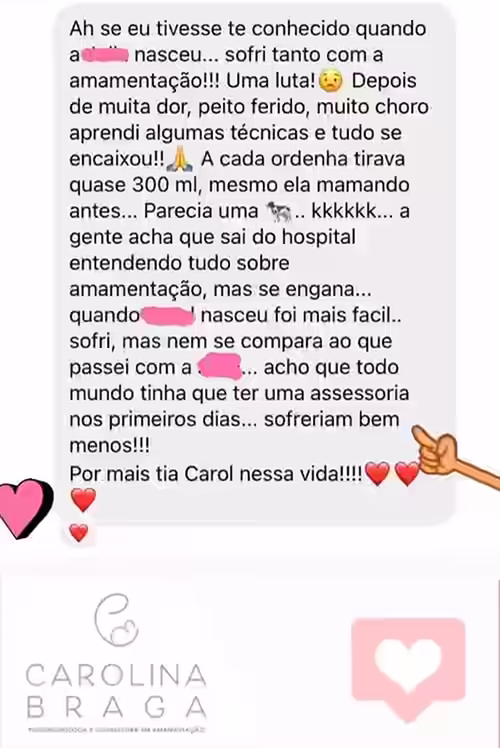 Depoimento de mãe atendida pela Carol Braga 5